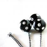 Polka Dots Necklace - Black And White