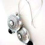 History - Silver And Black Earrings - Modern With..