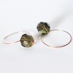 Smokey Glass And Copper Earrings - Modern Elegant