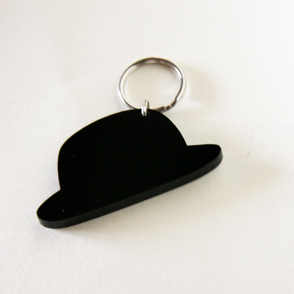 Bowler Hat Keychain - For Him - Unisex Gentlemen Elegant Gift